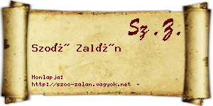 Szoó Zalán névjegykártya